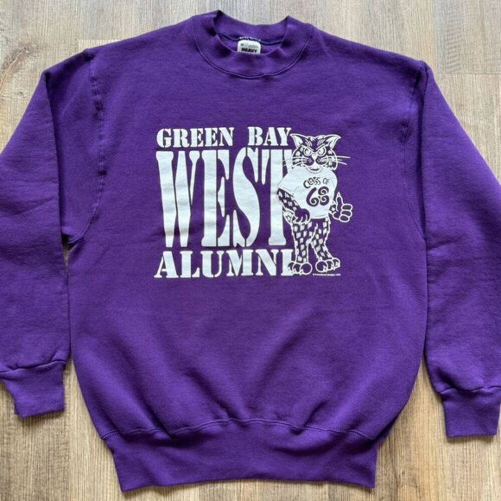 VTG 90s‎ Green Bay West High School Wildcats Alumni Class of 1968 Sweatshirt